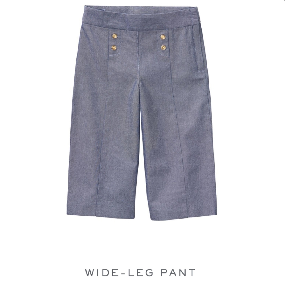 NWT Janie and Jack Chambray Wide Leg Pant